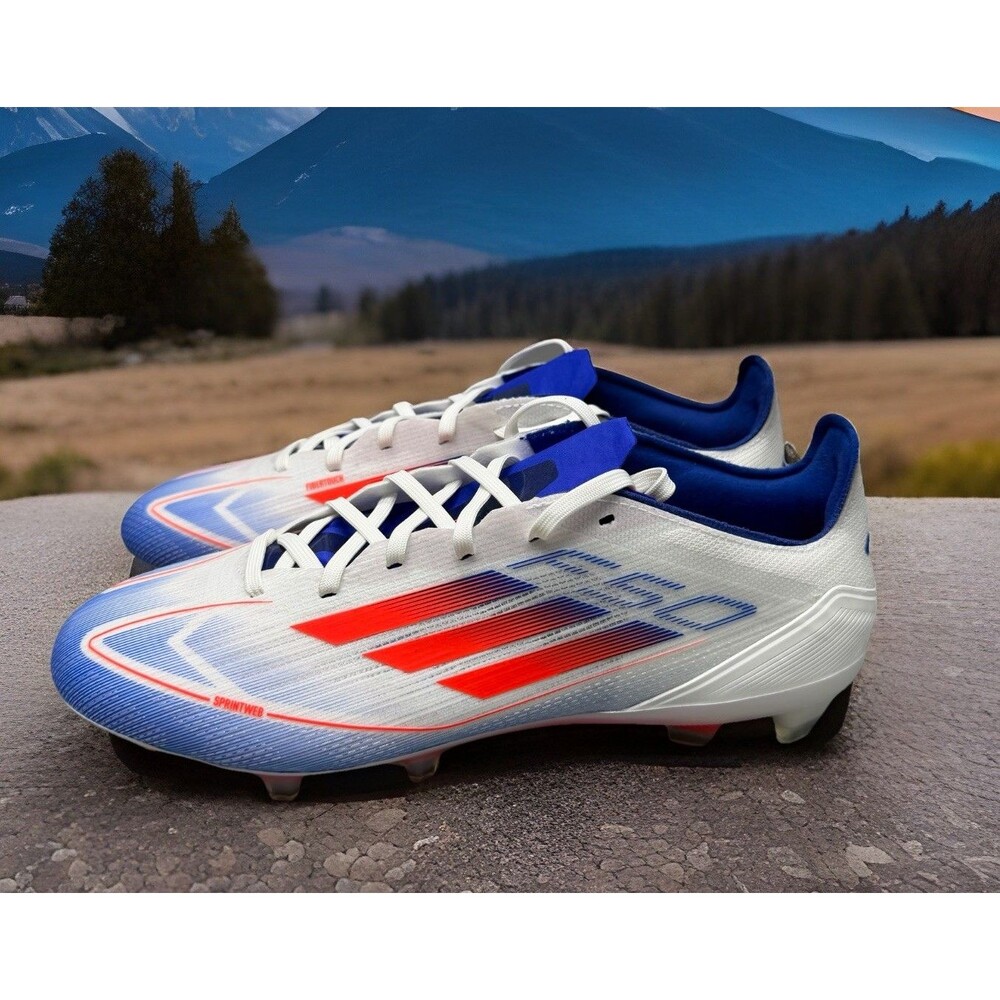 Adidas F50 Pro FG White Solar Red Lucid Blue IE0596 Men’s 8.5 Soccer Cleats New